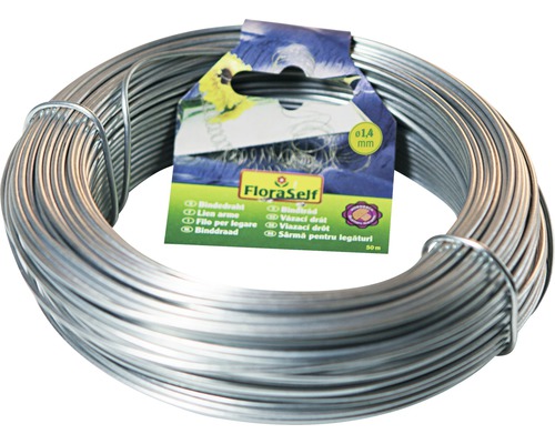 Fil d'attache 1.4 mm FloraSelf®, galvanisé, 50 m Bobine de fil de fer à ligaturer de 1,4 millimètre de diamètre