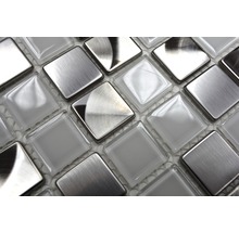 Aluminiummosaik weiss glänzend 32,7x30,2 cm-thumb-2