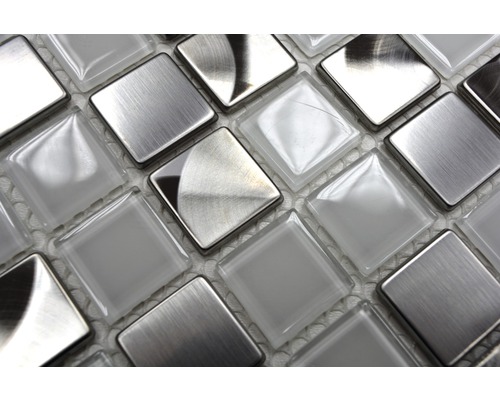 Carreaux de mosaïque en verre et acier inoxydable