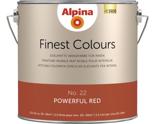 Alpina Finest Colours sans conservateurs Powerful Red 2.5 l