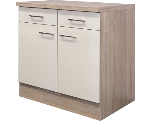 Unterschrank mit Schublade und Drehtür Flex Well Nepal BxHxT 80x86x60 cm Frontfarbe kaschmir glänzend - Korpusfarbe sonoma eiche Unterschrank mit Schublade und Drehtür Flex Well Nepal BxHxT 80x86x60 cm Frontfarbe kaschmir glänzend - Korpusfarbe sonoma eiche