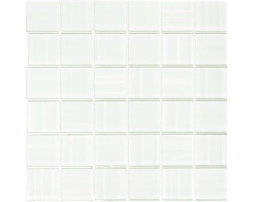Mosaïque de verre blanc brillant 29,8x29,8 cm