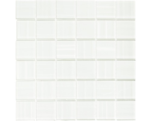 Mosaïque de verre blanc brillant 29,8x29,8 cm Carreau de mosaïque de verre carré pour mur et sol