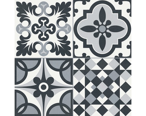 Dekorative Fliesen mit verschiedenen Mustern