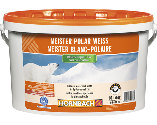 HORNBACH Wandfarbe Meister Polarweiss konservierungsmittelfrei 10 l