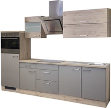 Cuisine complète avec appareils Flex Well Riva 270 cm couleur de façade quarzit cubanit chêne clair san remo - couleur du corps chêne clair san remo 00011573