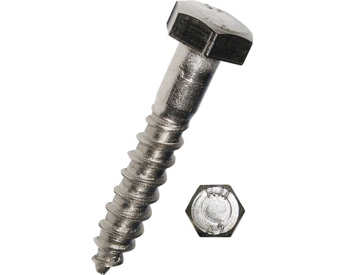 Vis à bois hexagonale DIN 571 12 x 100 mm acier inoxydable A2 25 pièces Vis à bois hexagonale DIN 571 12 x 100 mm acier inoxydable A2 25 pièces