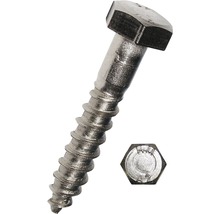 Vis à bois hexagonale DIN 571 10 x 50 mm acier inoxydable A2 25 pièces