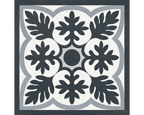 Quadratische Fliese mit floralem Muster für Boden und Wand