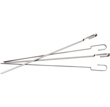 Vier Edelstahl Grillspieße mit Outdoorchef Logo