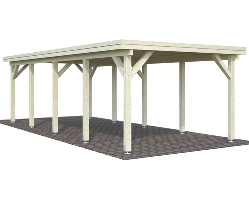 Holzcarport mit mehreren Stützen