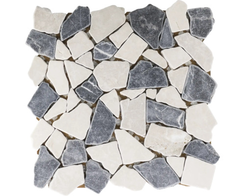 Polygonales Marmor-Natursteinmosaik Biancone Java 30,5x30,5 cm Polygonales Marmor-Natursteinmosaik Biancone Java 30,5x30,5 cm