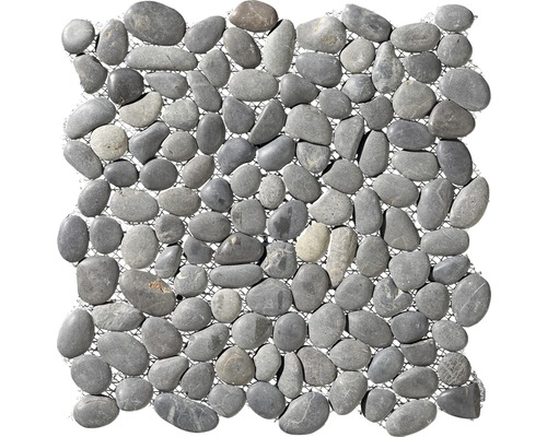 Flusskieselmosaik schwarz 30x30 cm Flusskieselmosaik schwarz 30x30 cm
