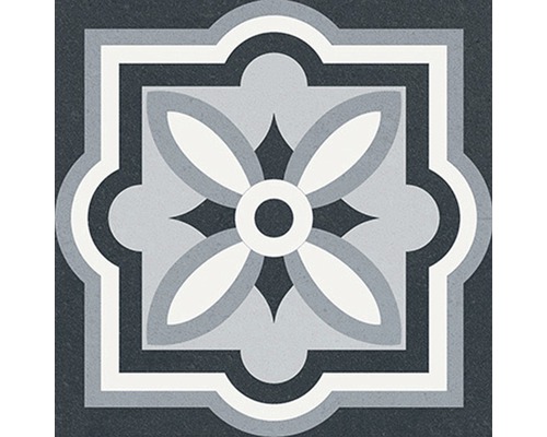 Dekorative Bodenfliese mit floralem Muster