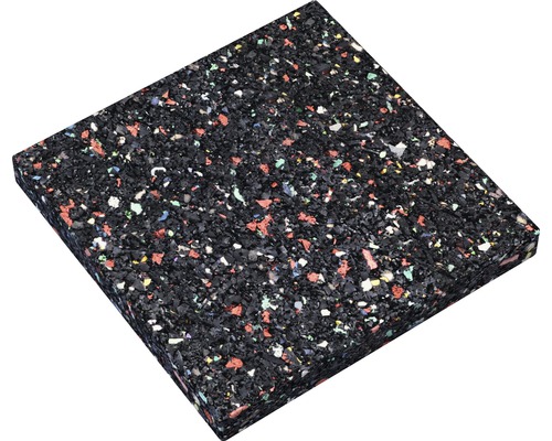Patin en caoutchouc Basedeck 8x70x70 mm 1 paquet = 24 pièces Dalle carrée en granulés de caoutchouc pour revêtements de sol