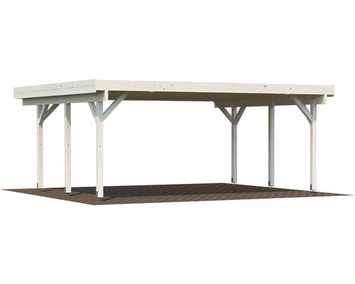 Carport en bois avec toit plat pour l''extérieur