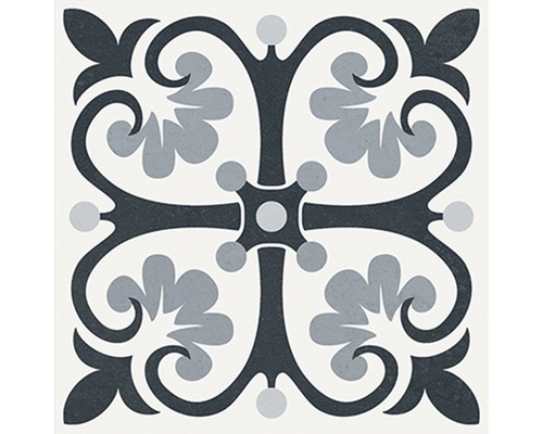 Fliese mit floralem Dekor