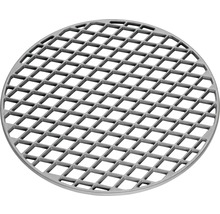 Runder Grillrost aus Metall mit quadratischen Aussparungen
