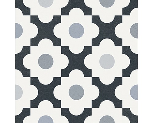 Muster aus Keramikfliesen mit floralem Dekor