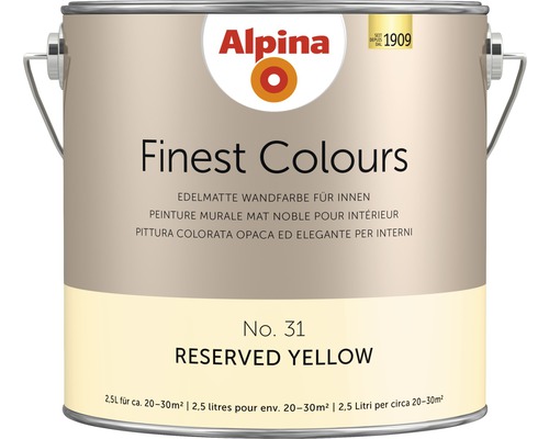 Alpina Finest Colours konservierungsmittelfrei Reserved Yellow 2.5 l