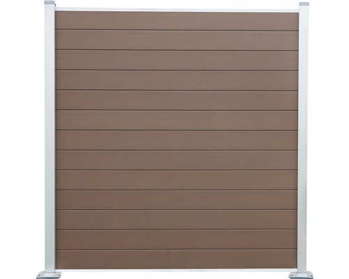 Einzelprofil Konsta Steckzaun WPC 177 x 15 cm braun Gartenzaun aus Kunststoff mit Aluminiumpfosten