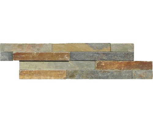 Naturstein Wandverblender Schiefer Multicolor 10x40 cm Naturstein Wandverblender Schiefer Multicolor 10x40 cm
