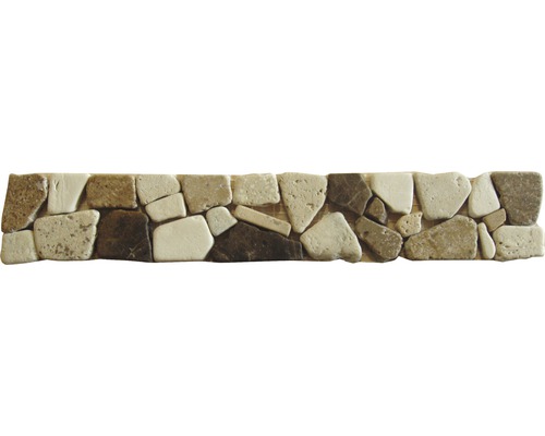 Bordure en pierre naturelle MA-0204 blanc 30x5 cm Carreau de mosaïque aspect pierre naturelle