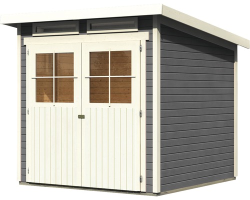 Abri de jardin avec double porte et lucarnes