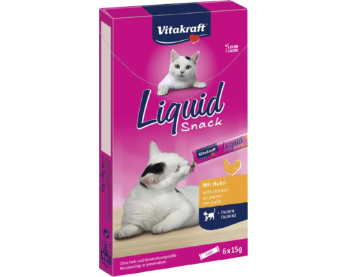 En-cas pour chats Vitakraft Cat liquide Poulet et taurine, 6 unités