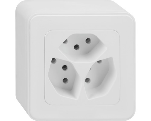 Mica4you AP Steckdose 3xT13 weiss Dreifachsteckdose für den Innenbereich