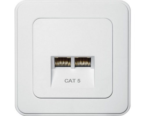 Mica4you UP Netzwerkdose 2xRJ45 weiss CAT 5 Netzwerkdose für die Wandmontage
