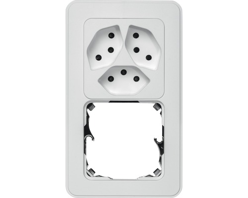 Mica4you UP Kombination II leer/3xT13 weiss Einsatz für Steckdose mit Rahmen