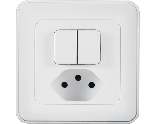 Combinaison d'interrupteur double Mica4you UP SCH1/T13 blanc