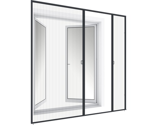 Moustiquaire devant une fenêtre et une porte ouverte