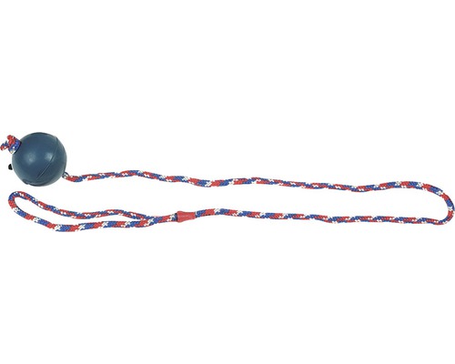 Jouet pour chiens Karlie balle en caoutchouc 6,3 cm avec corde