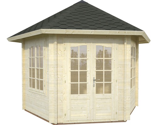 Pavillon de jardin en bois avec double porte et toit