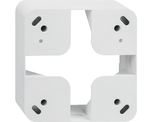 Mica4you AP Abdeckrahmen 1fach weiss Quadratischer Wandauslass aus Kunststoff mit Bohrlöchern