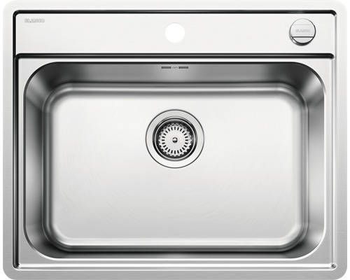 Évier Blanco LEMIS 6-IF lxp 615x500 mm acier inoxydable finition brossée 525109 Évier en acier inoxydable avec garniture d''écoulement