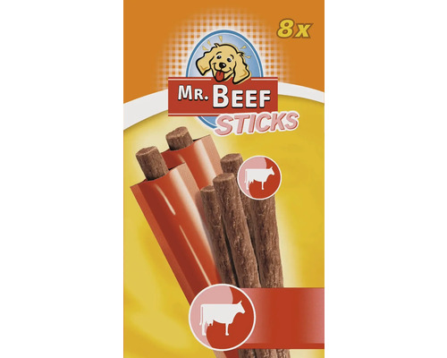 Hundesnack MR. BEEF Sticks Rind 8 Stück Hundesnack MR. BEEF Sticks Rind 8 Stück