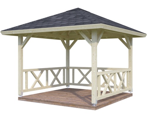 Pavillon de jardin en bois avec bardeaux de toiture