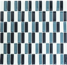 Mosaikfliese mit länglichen, rechteckigen Glassteinen