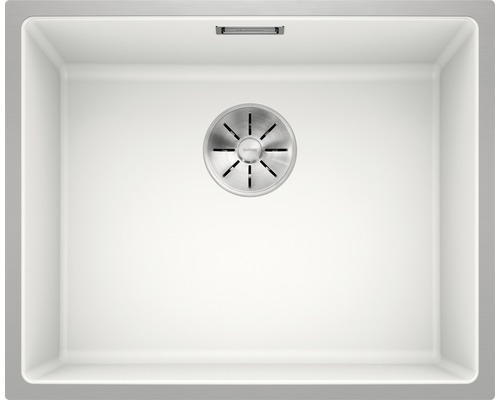 Évier Blanco SUBLINE 500-IF SteelFrame lxp 543x443 mm Silgranit blanc 524110 Évier en matériau composite avec égouttoir