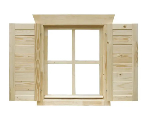 Fensterläden SKAN HOLZ für 28 mm Blockbohlenhaus 1 Paar, 29.8x74.5 cm natur