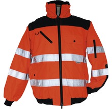 Orangefarbene Arbeitsjacke mit Reflexstreifen