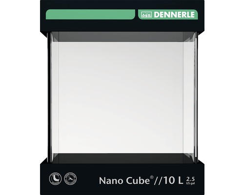 Aquarium DENNERLE Nano Cube 10 l avec feuille d’arrière-plan, support en mousse Aquarium Dennerle Nano Cube, 10 litres