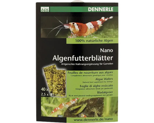 Feuilles d'algues alimentaires Dennerle Nano 40 unités