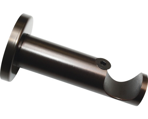 Wandträger 1-läufig für Gardinenstange mit Innenlauf Windsor bronze Ø 25 mm  - HORNBACH