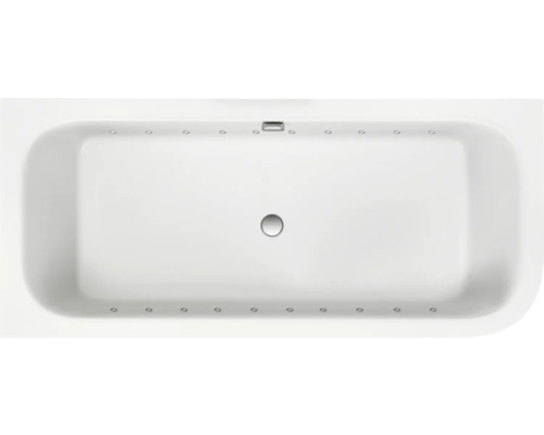 Baignoire balnéo silhouette OTTOFOND Spirit 80 x 180 cm blanc brillant 71260 Baignoire rectangulaire avec jets, vue de dessus