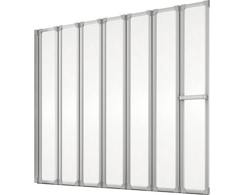 Paroi de douche avec porte pliante en verre et aluminium