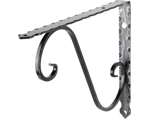 Dolle Konsole ORNAMENT 280 x 200 mm geschmiedet Wandkonsole aus Metall mit dekorativen Verzierungen
